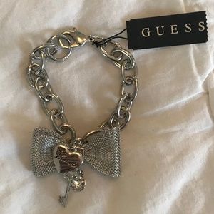 Guess Silver "Charm" Clasp Bracelet